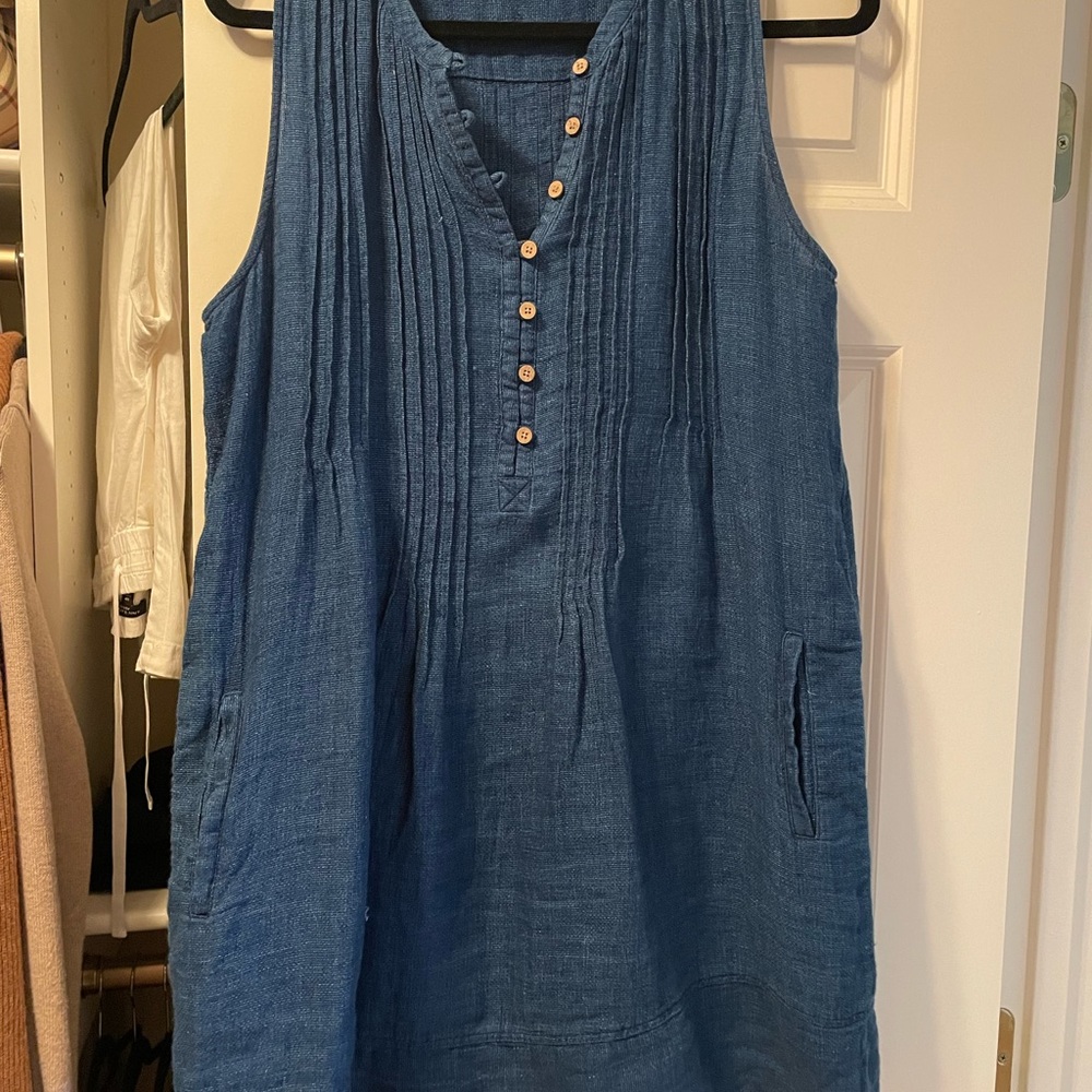 Faherty Linen Dress Sz M